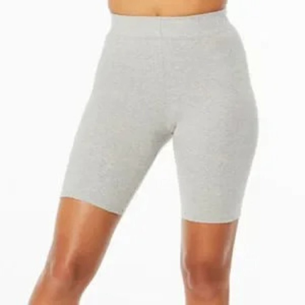 GOOD AMERICAN High-Waist Heather Gray Biker Shorts Size 0-XS  NWT